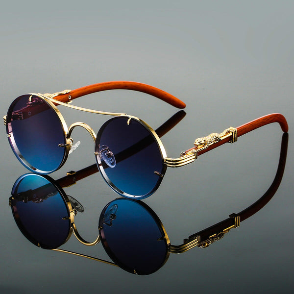 Lunettes de Soleil Hommes - Ovales Métalliques Rétro | Protection UV