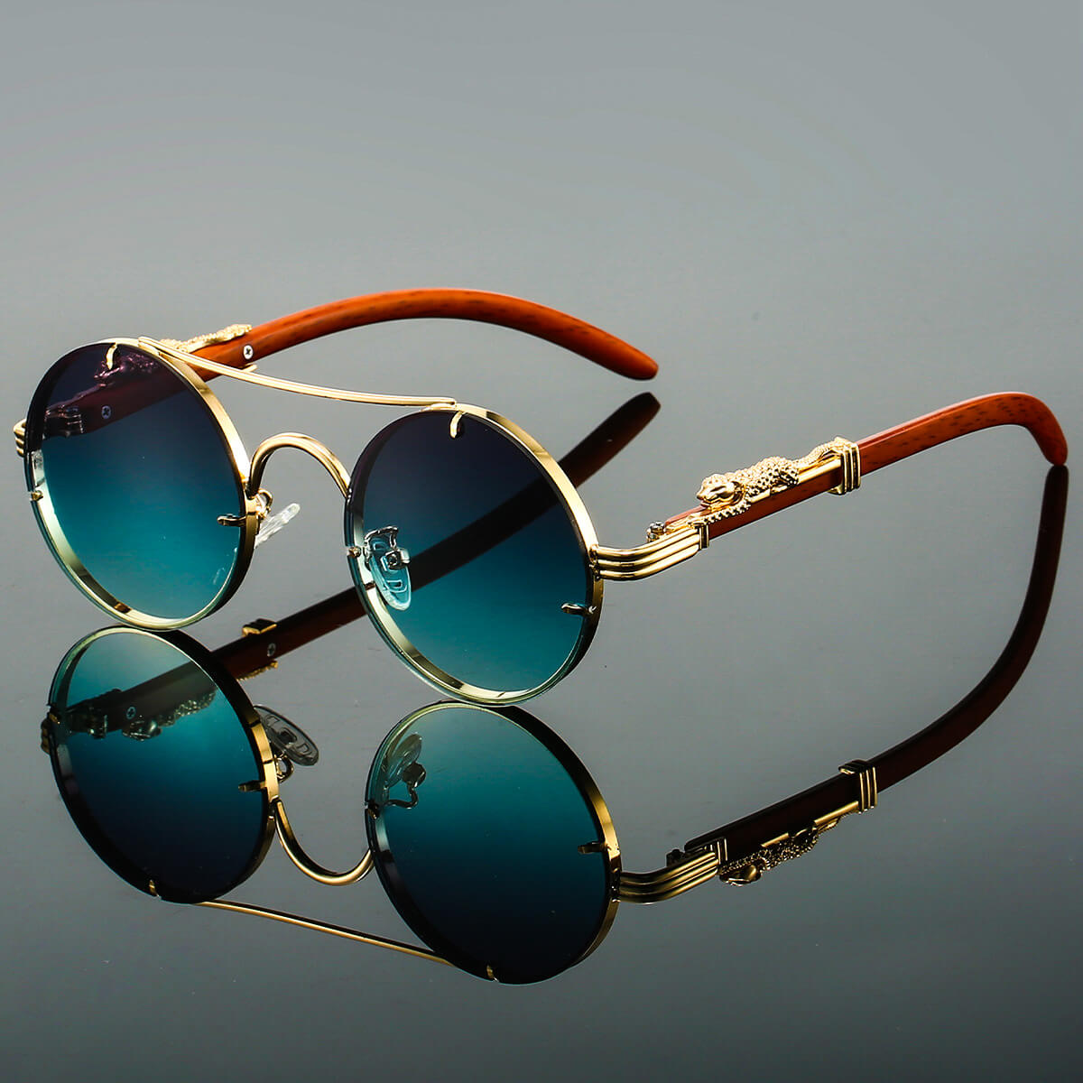 Lunettes de Soleil Hommes - Ovales Métalliques Rétro | Protection UV