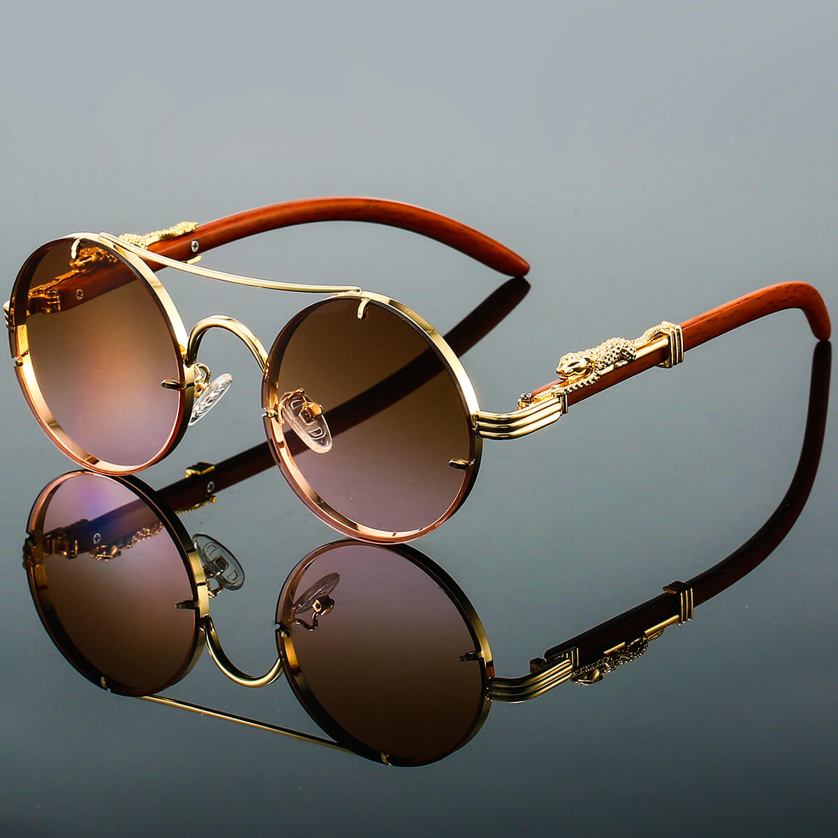 Lunettes de Soleil Hommes - Ovales Métalliques Rétro | Protection UV