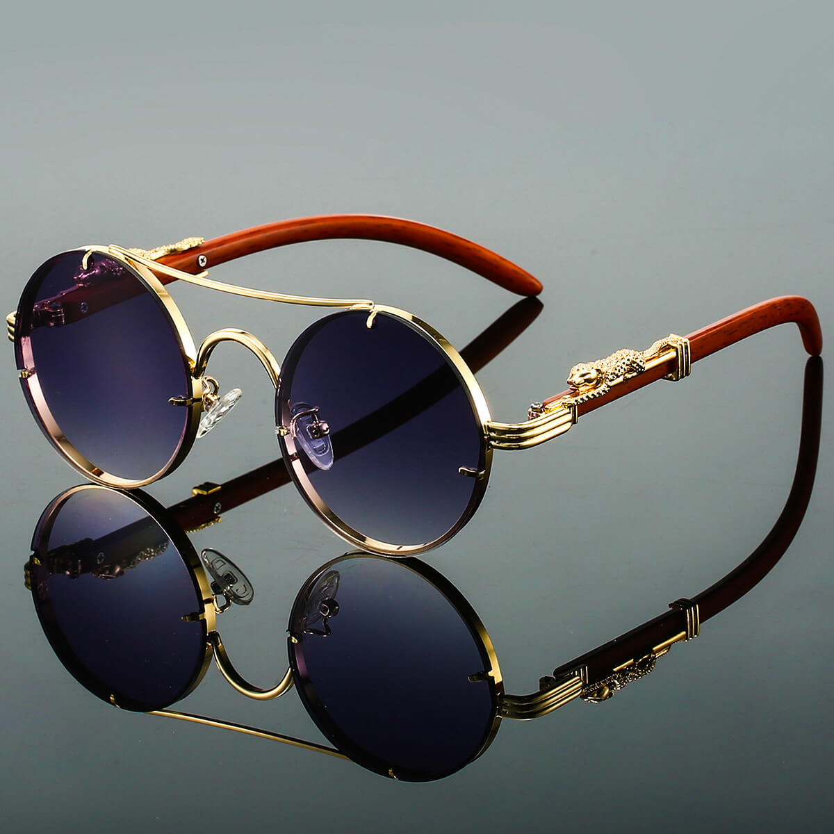 Lunettes de Soleil Hommes - Ovales Métalliques Rétro | Protection UV