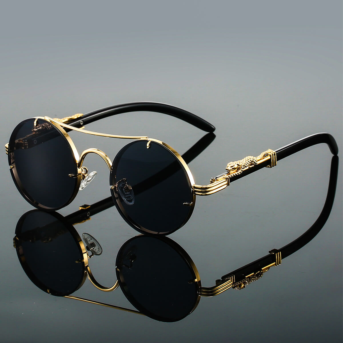 Lunettes de Soleil Hommes - Ovales Métalliques Rétro | Protection UV