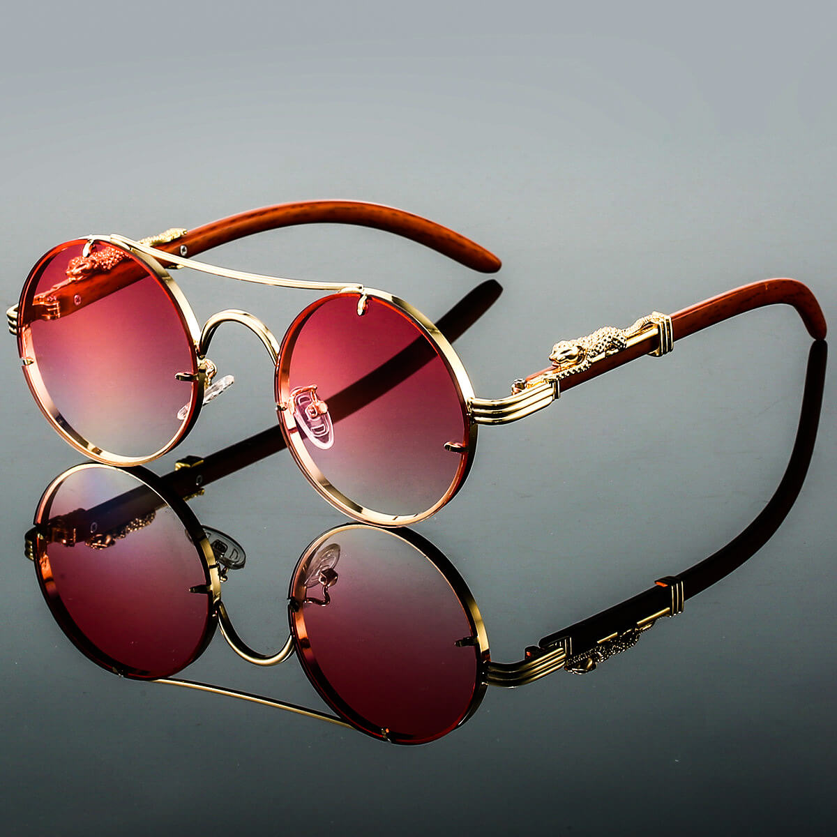 Lunettes de Soleil Hommes - Ovales Métalliques Rétro | Protection UV