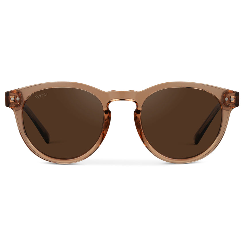 Lunettes de Soleil Femme - Rond Marron Polarisées UV