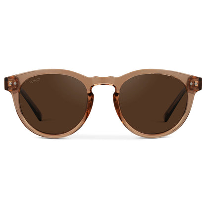 Lunettes de Soleil Femme - Rond Marron Polarisées UV