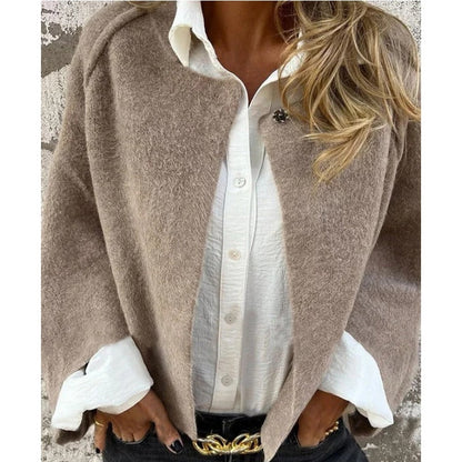 Manteau Court Chic pour Femme – Élégance Moderne à Boutons-Pression