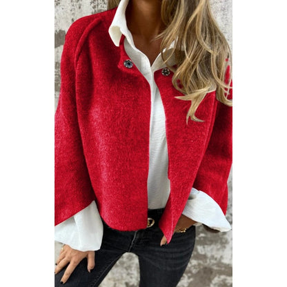 Manteau Court Chic pour Femme – Élégance Moderne à Boutons-Pression