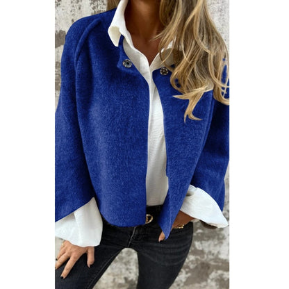 Manteau Court Chic pour Femme – Élégance Moderne à Boutons-Pression