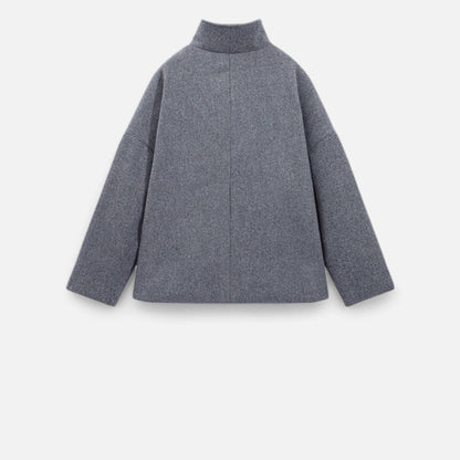 Manteau Court Femme Chic à Col Haut – Élégance Automne-Hiver