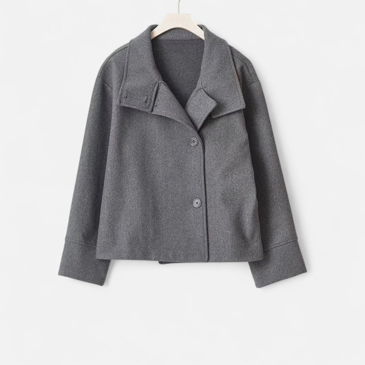 Manteau Court Femme Chic à Col Haut – Élégance Automne-Hiver