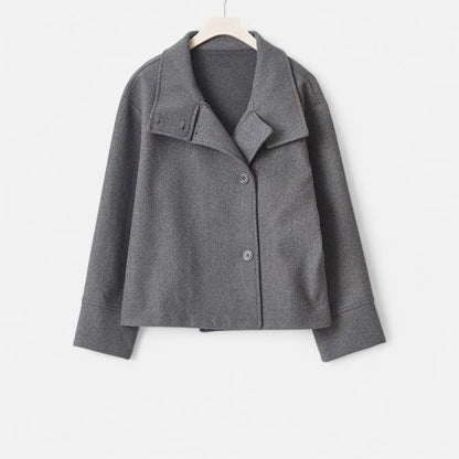 Manteau Court Femme Chic à Col Haut – Élégance Automne-Hiver