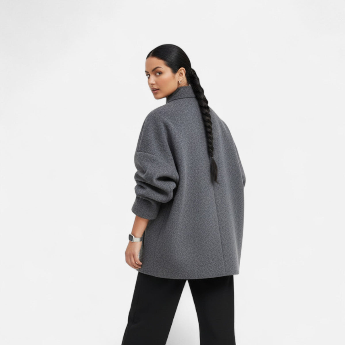 Manteau Court Femme Chic à Col Haut – Élégance Automne-Hiver