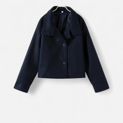 Manteau Court Femme Chic à Col Haut – Élégance Automne-Hiver
