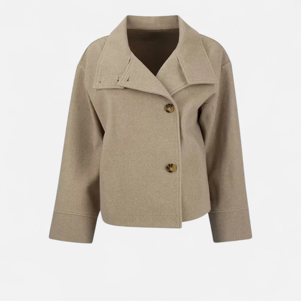 Manteau Court Femme Chic à Col Haut – Élégance Automne-Hiver