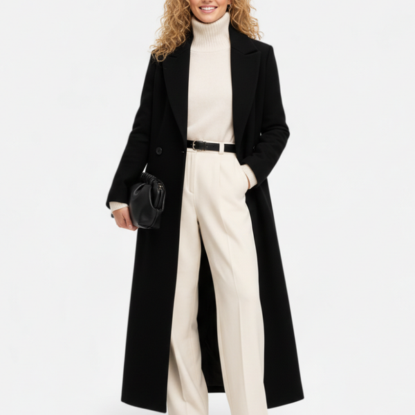 Manteau Long Noir Femme Élégant – Style Chic et Intemporel