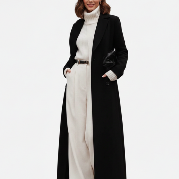 Manteau Long Noir Femme Élégant – Style Chic et Intemporel