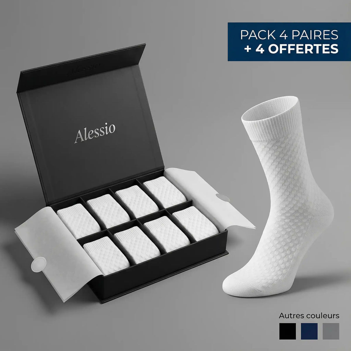 Chaussettes Alessio mi-hautes en fibre de bambou premium