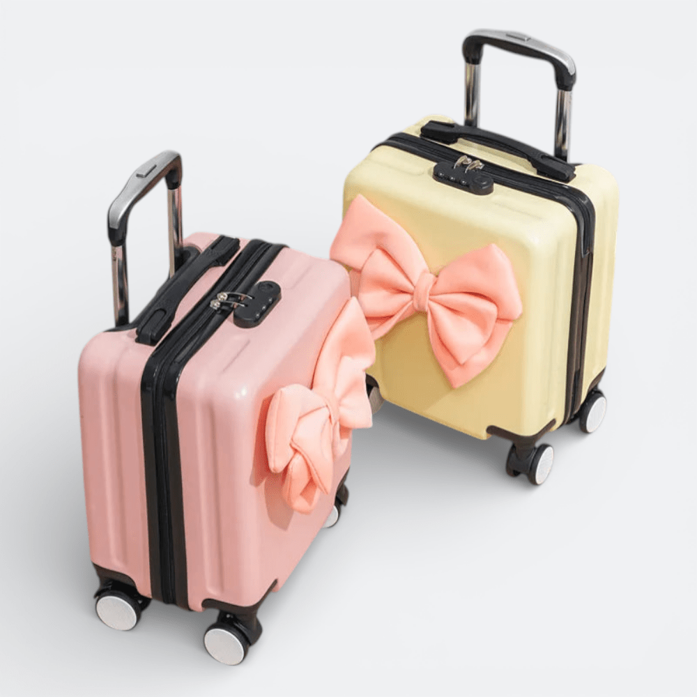 Mini Valise à Roulettes Blanc Bleuté - | AïtaVia