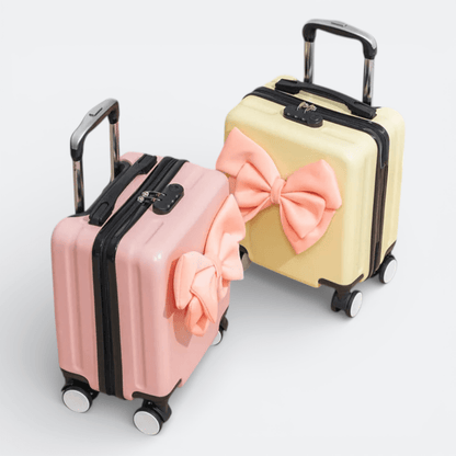 Mini Valise à Roulettes Blanc Bleuté - | AïtaVia