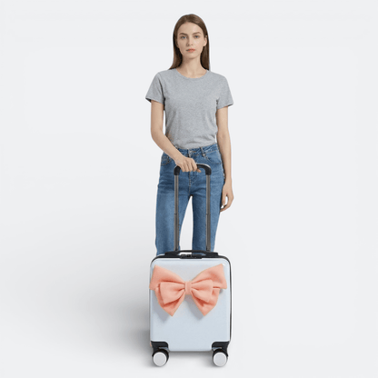 Mini Valise à Roulettes Blanc Bleuté - | AïtaVia