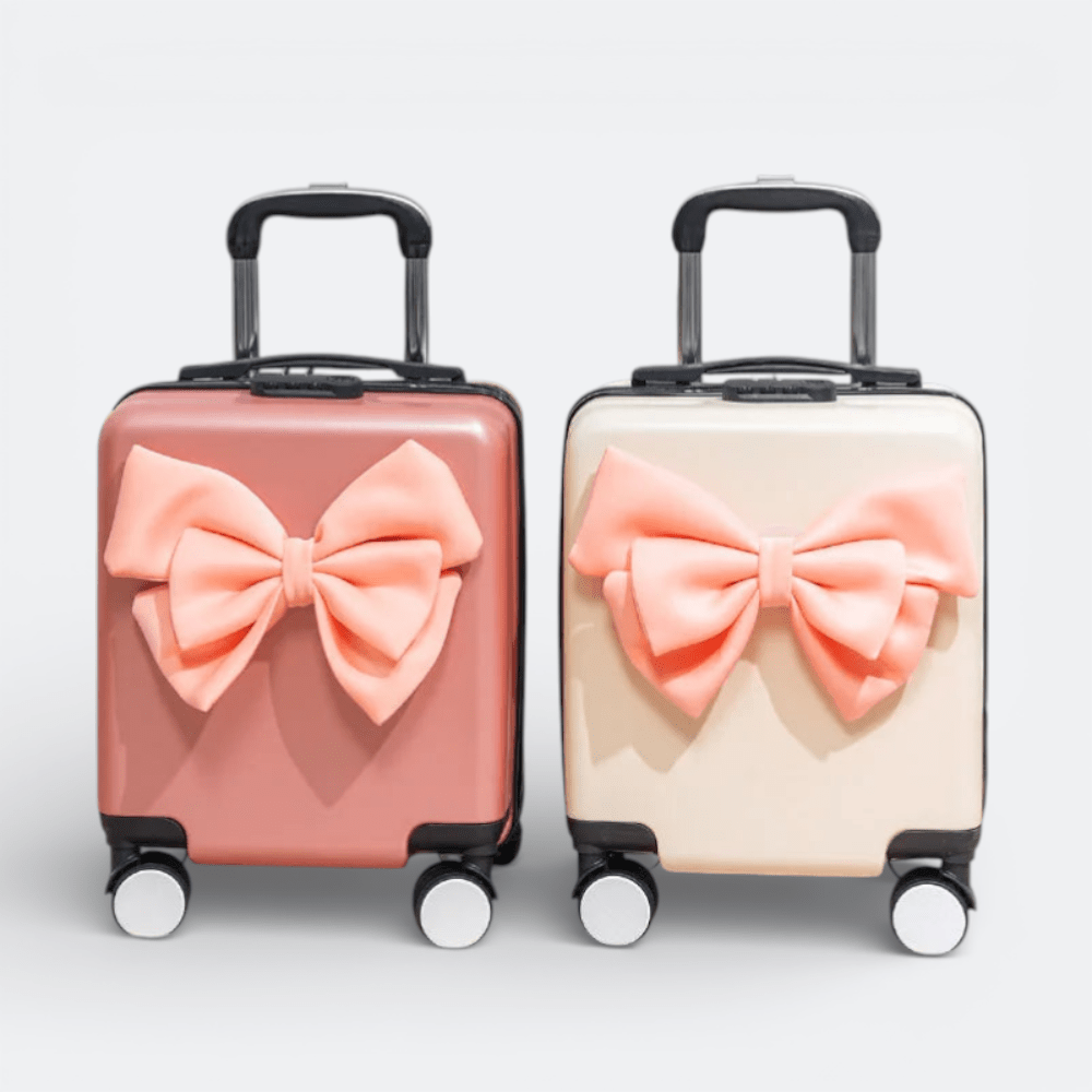 Mini Valise à Roulettes Blanc Bleuté - | AïtaVia