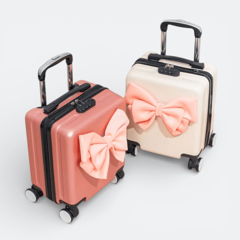 Mini Valise à Roulettes Blanc Bleuté - | AïtaVia