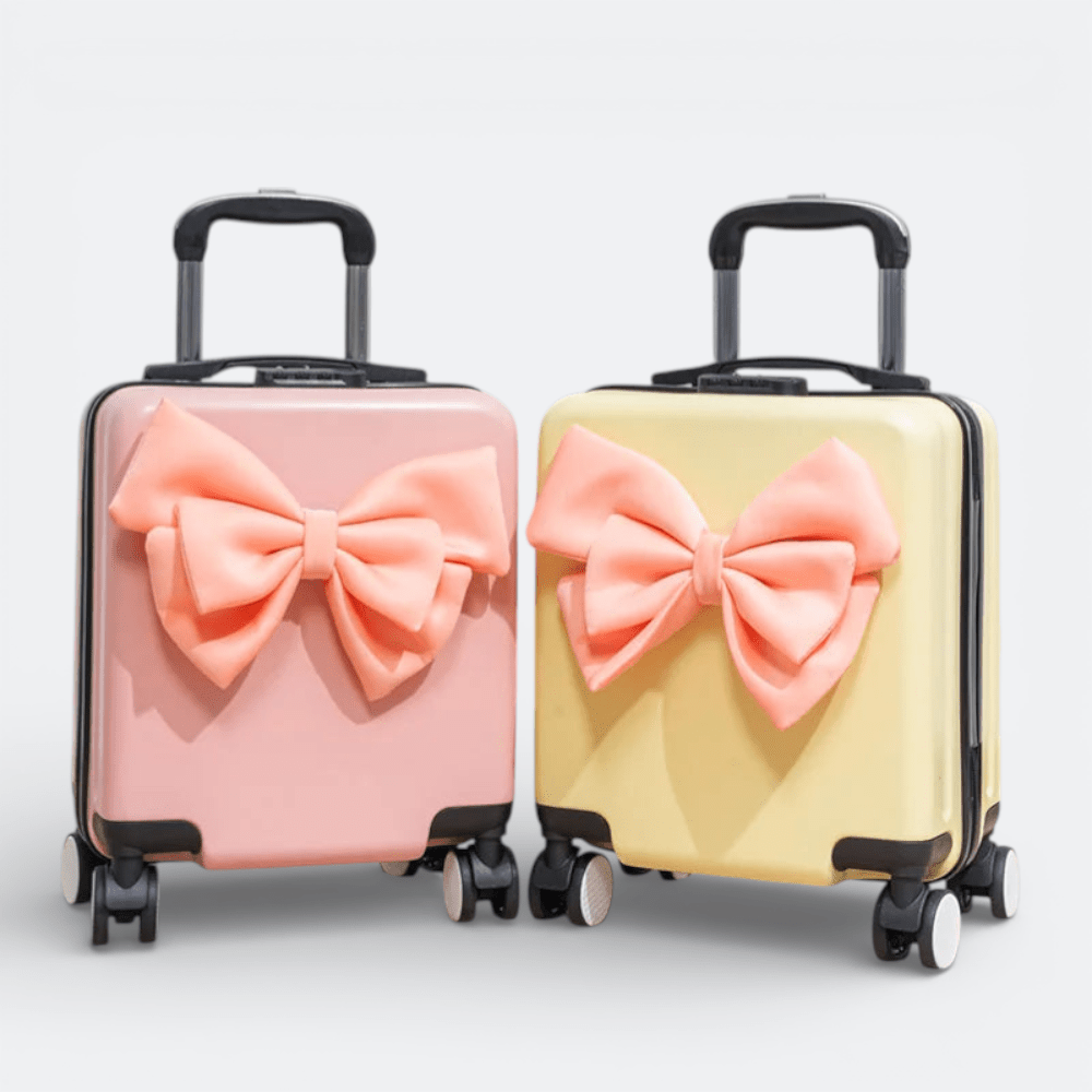 Mini Valise à Roulettes Blanc Bleuté - | AïtaVia