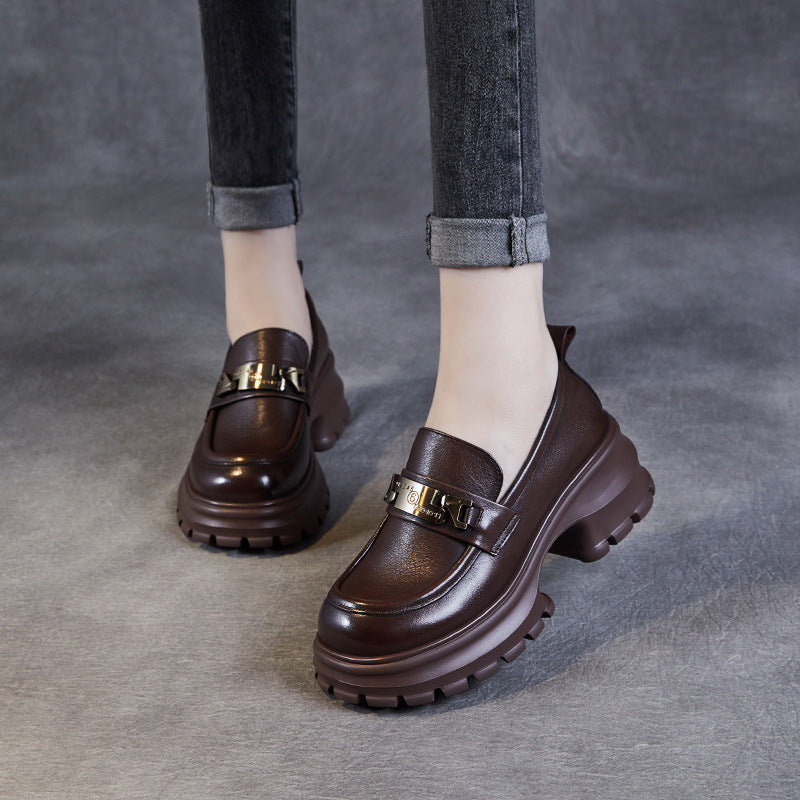 Mocassins Femme - | Plateforme et Chaîne Moderne