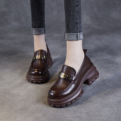 Mocassins Femme - | Plateforme et Chaîne Moderne