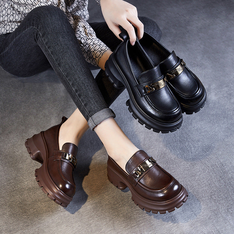 Mocassins Femme - | Plateforme et Chaîne Moderne