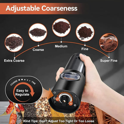 Moulin à sel et poivre électrique - Rechargeable - LED - Réglable