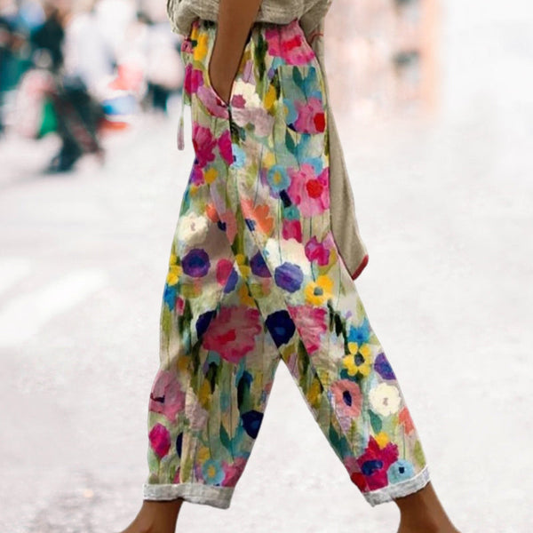 Pantalon Floral Femme - Style Moderne & Confort - Laura