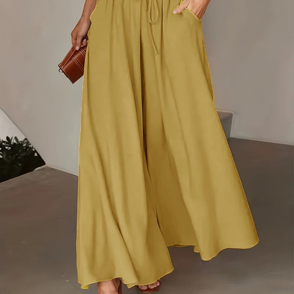 Pantalon Femme Jambe Large Élégant - Confort Durable, Style Chic Toutes Saisons