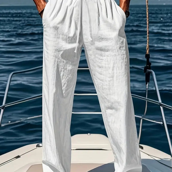 Pantalon Large Homme en Lin Respirant – Confort Élégant Été