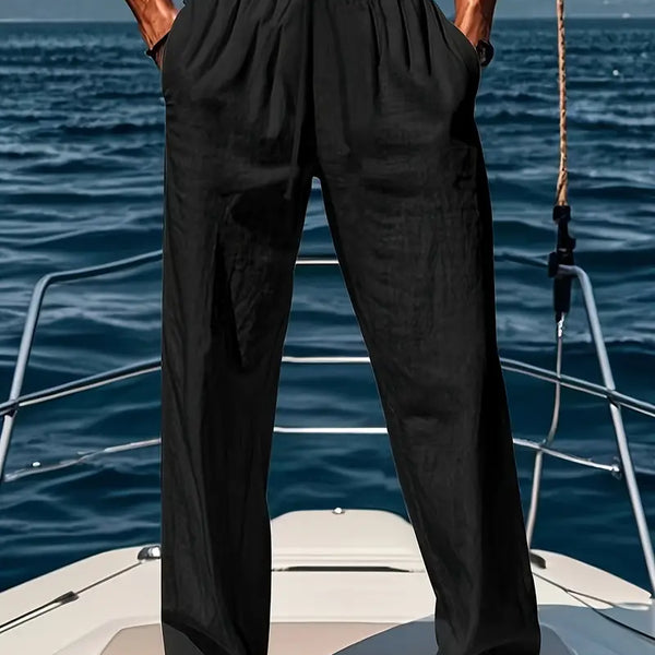 Pantalon Large Homme en Lin Respirant – Confort Élégant Été