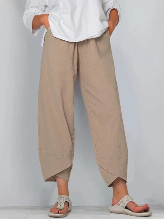 Pantalon Trois-Quarts Femme – Confort Ample et Élégant pour l'Été
