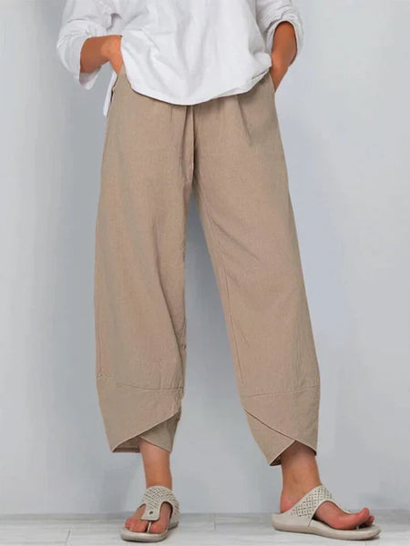 Pantalon Trois-Quarts Femme – Confort Ample et Élégant pour l'Été
