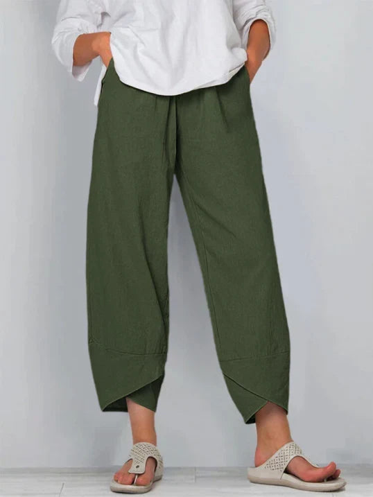 Pantalon Trois-Quarts Femme – Confort Ample et Élégant pour l'Été
