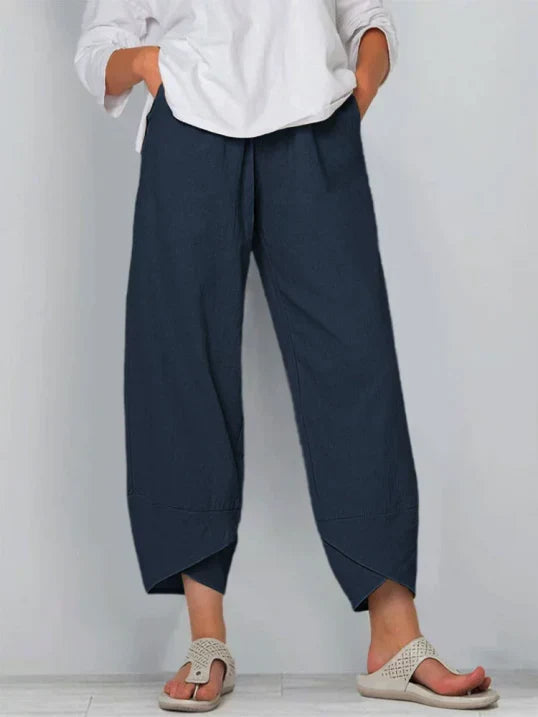 Pantalon Trois-Quarts Femme – Confort Ample et Élégant pour l'Été
