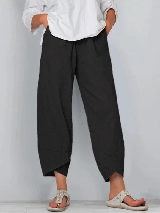 Pantalon Trois-Quarts Femme – Confort Ample et Élégant pour l'Été