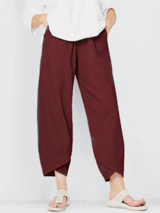 Pantalon Trois-Quarts Femme – Confort Ample et Élégant pour l'Été