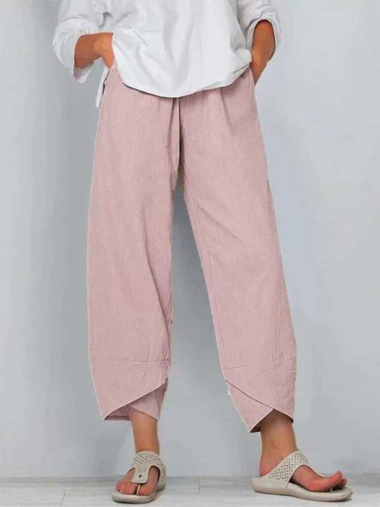 Pantalon Trois-Quarts Femme – Confort Ample et Élégant pour l'Été