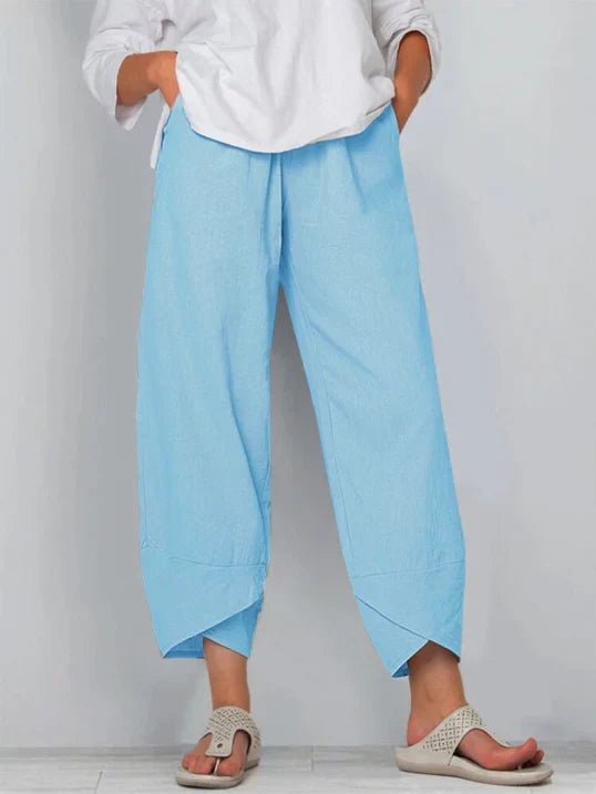 Pantalon Trois-Quarts Femme – Confort Ample et Élégant pour l'Été
