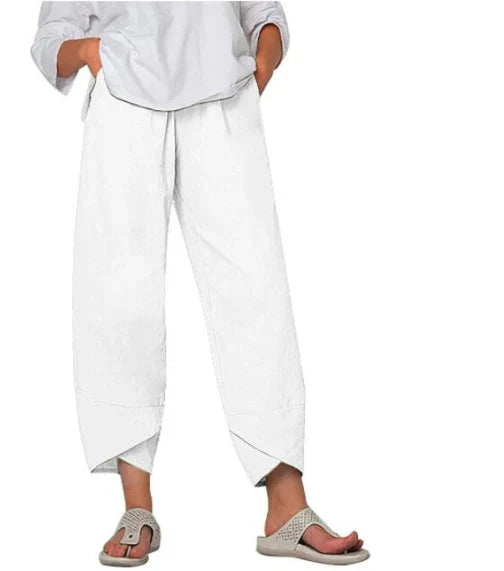 Pantalon Trois-Quarts Femme – Confort Ample et Élégant pour l'Été