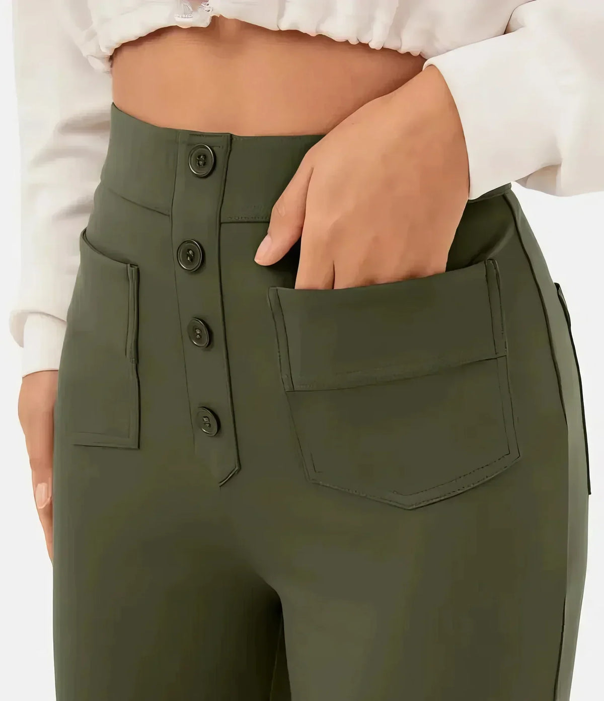 Pantalon Taille Haute Femme Élégant et Confortable