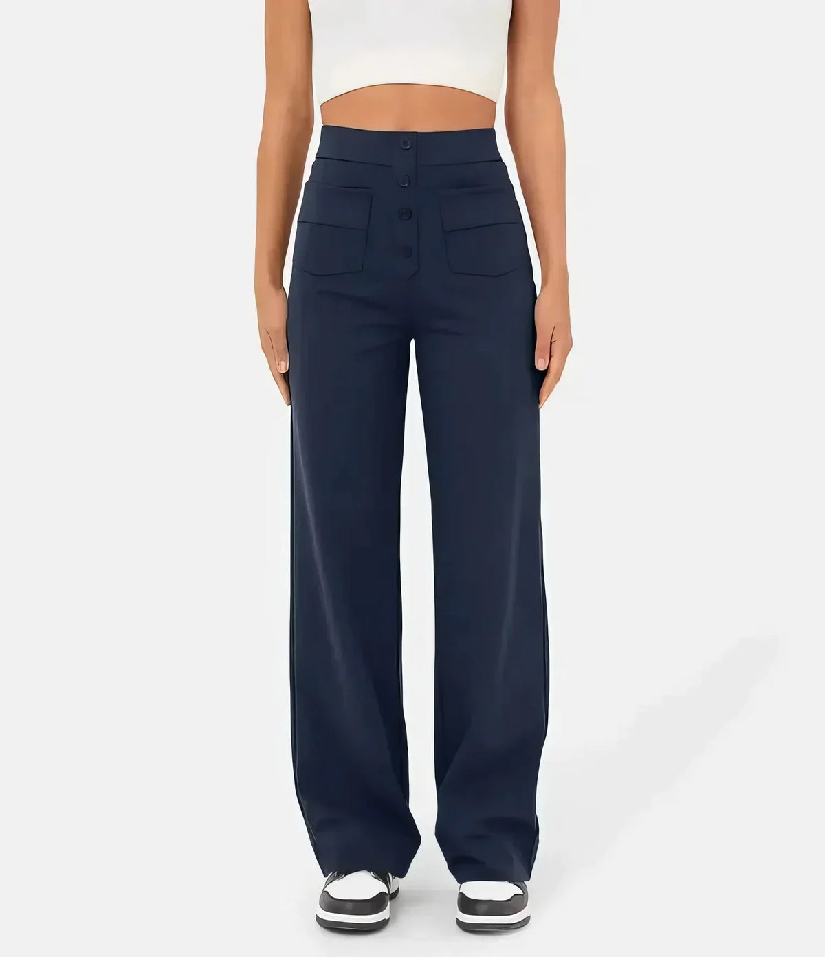 Pantalon Taille Haute Femme Élégant et Confortable
