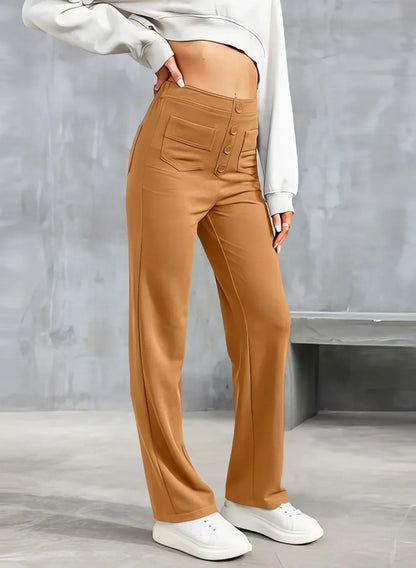 Pantalon Taille Haute Femme Élégant et Confortable