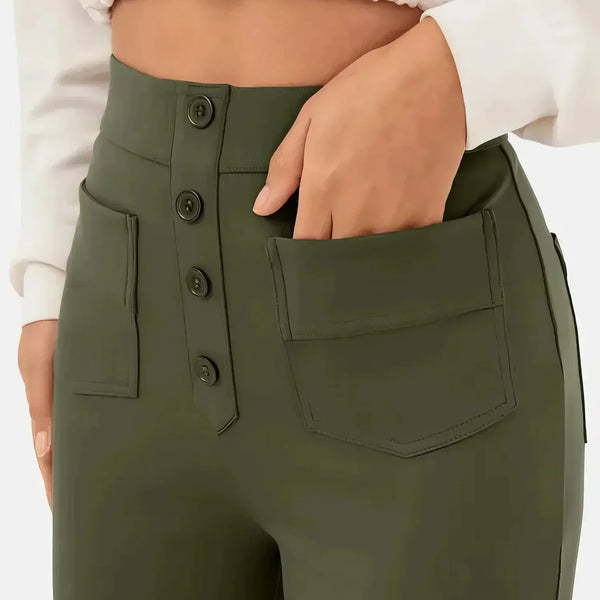 Pantalon Taille Haute Femme Élégant et Confortable