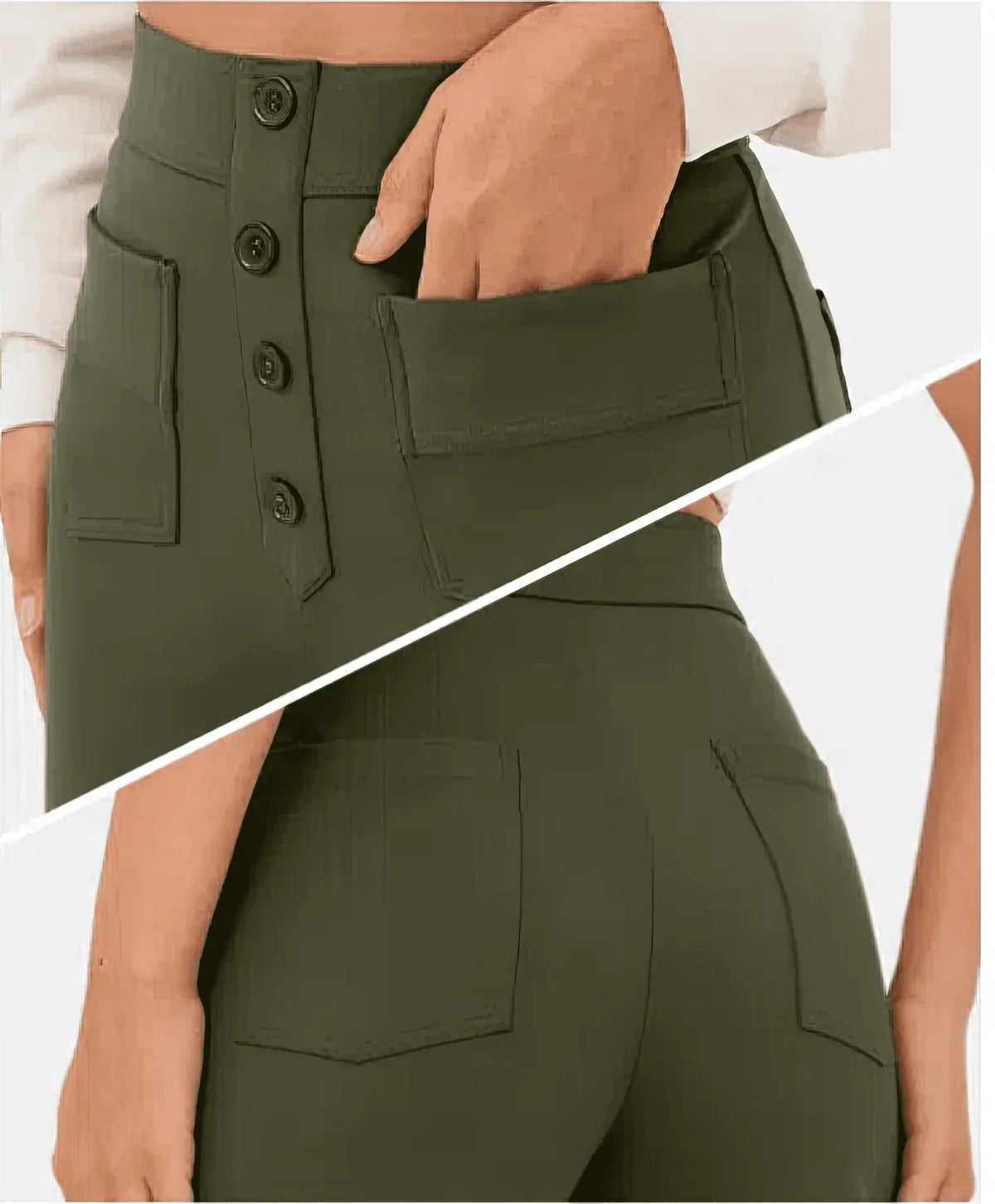 Pantalon Taille Haute Femme Élégant et Confortable