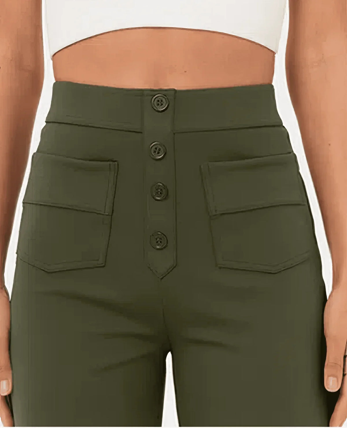 Pantalon Taille Haute Femme Élégant et Confortable
