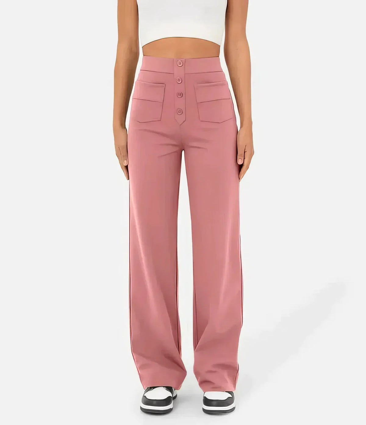 Pantalon Taille Haute Femme Élégant et Confortable